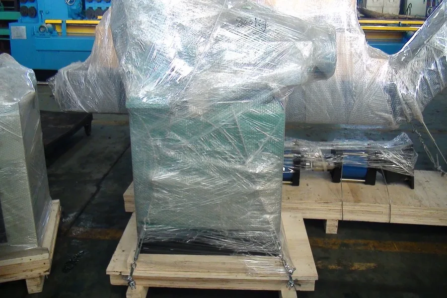 Export packaging for metal finishing equipment